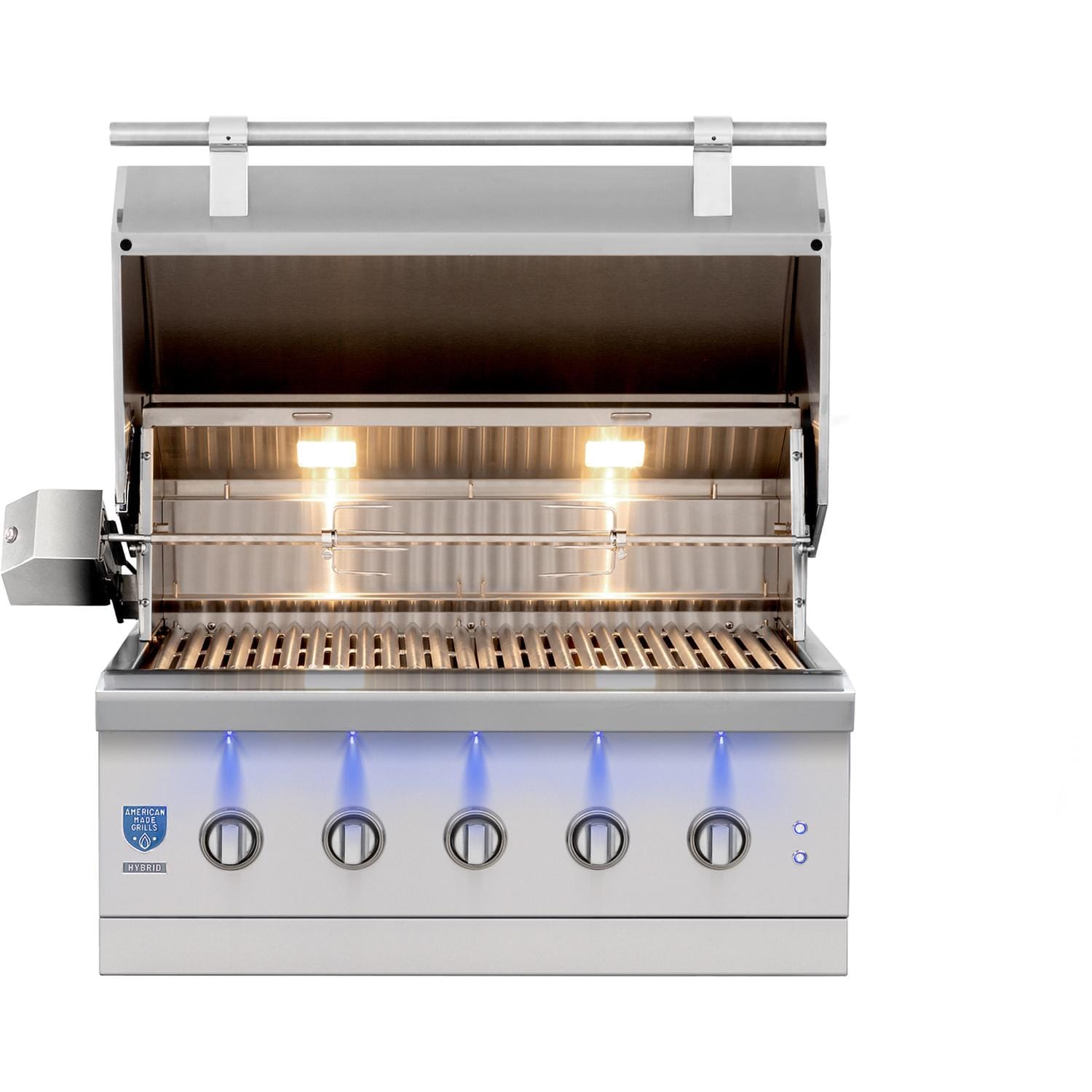 American Made Grills Encore 36-Inch Hybrid Grill ENC36-NG - Natural Gas - Lid Open - White Background thumbnail