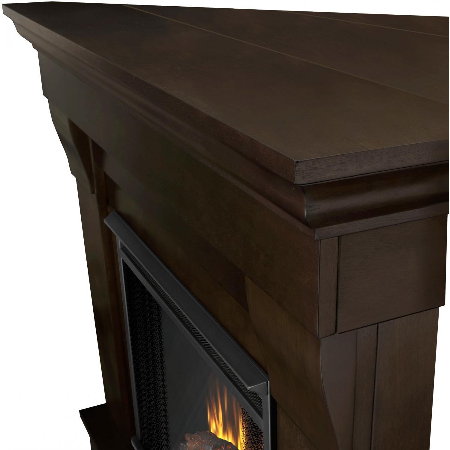 Real Flame Chateau 40 Inch Corner Electric Fireplace With Mantel Dark 