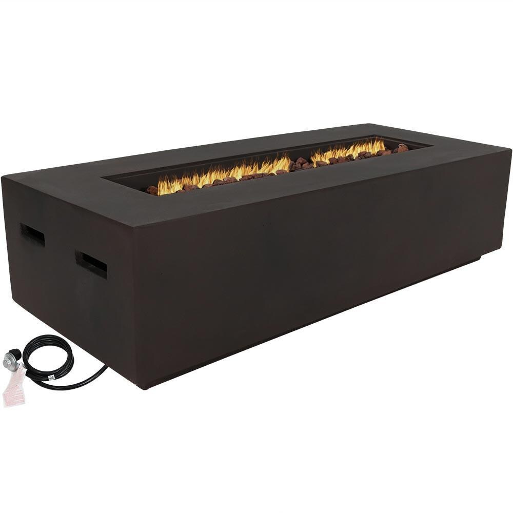 Ultimate Patio 56-Inch Rectangular Propane Gas Fire Pit Coffee Table - Flames thumbnail