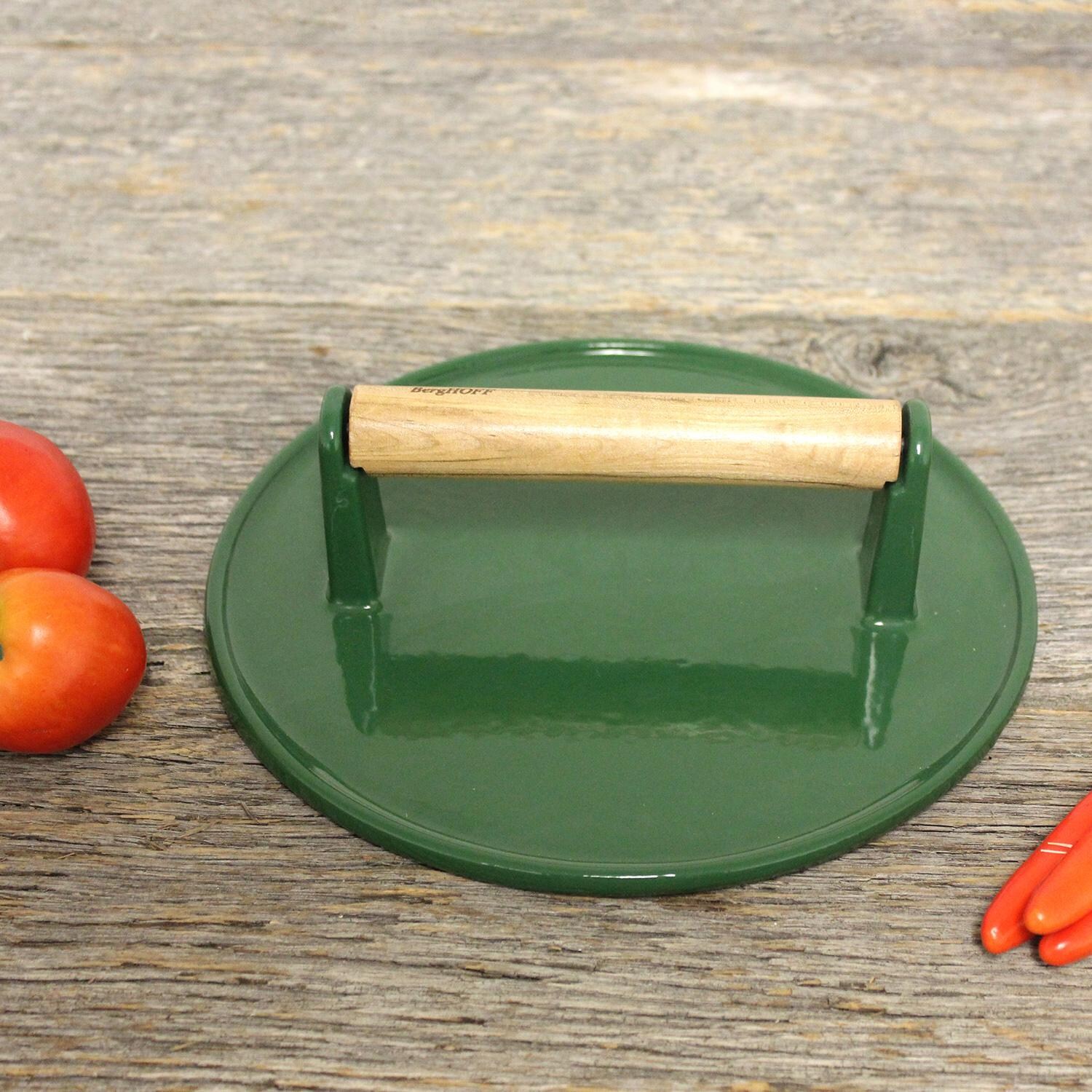 BergHOFF 9 Inch Cast Iron Steak Press Green