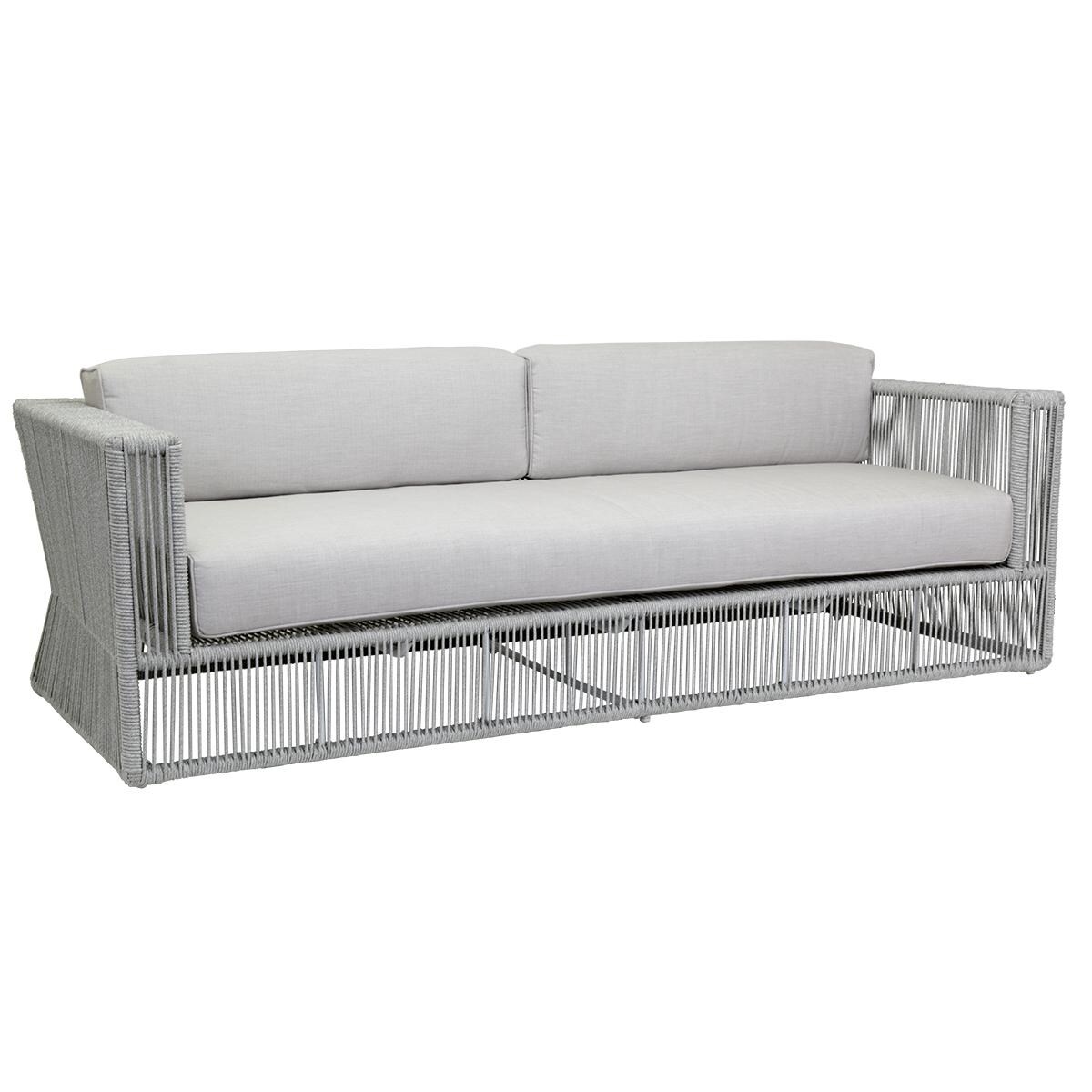 Sunset West - 4401-23-57005 - Miami Olefin Rope Patio Sofa W/ Sunbrella Echo Ash Cushions thumbnail