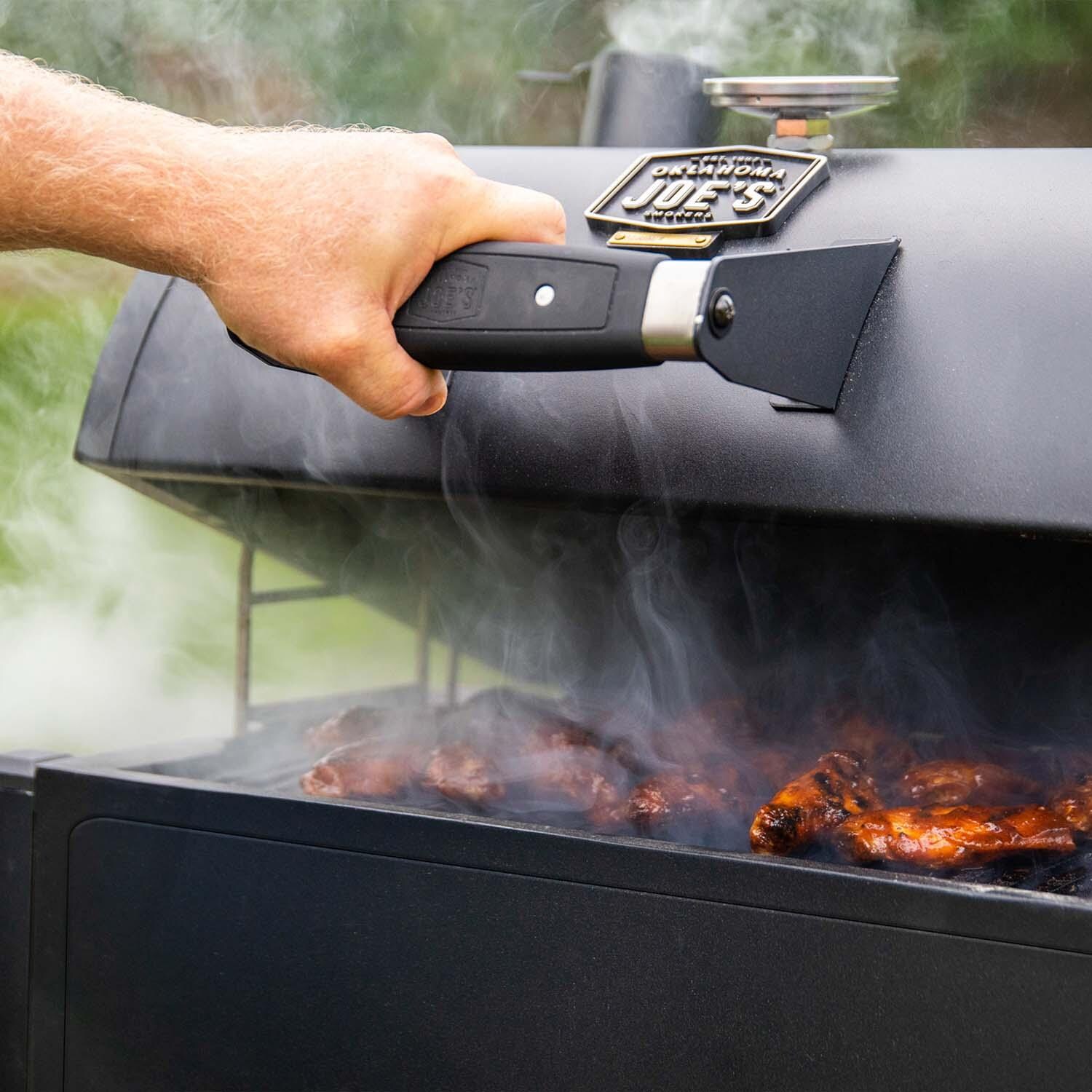 Oklahoma Joe's 19402088 Rambler Portable Grill - Opening Lid - Lifestyle thumbnail