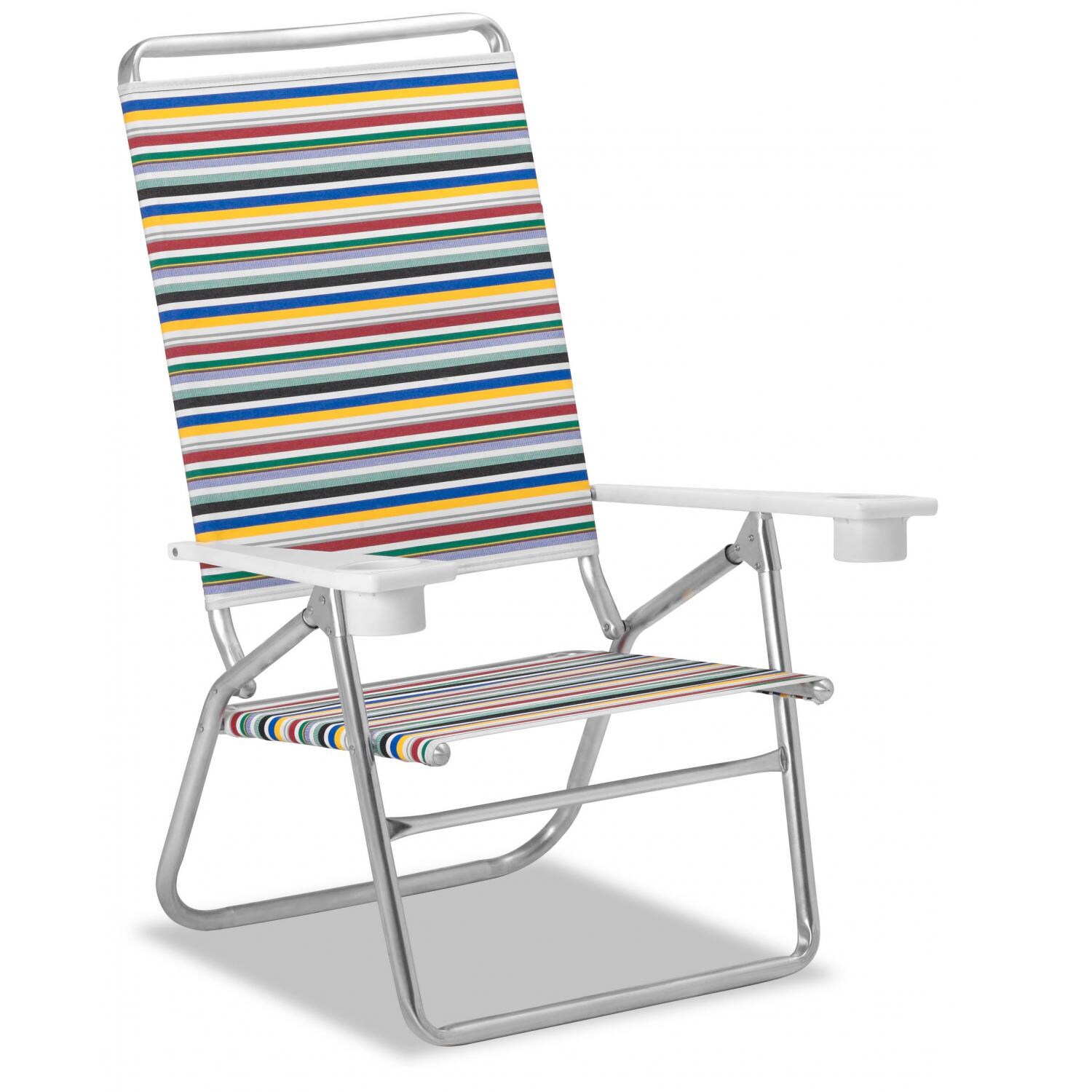 Light N Easy High Boy Folding Aluminum Beach Chair With Cupholders By Telescope Casual - Classic Stripe thumbnail
