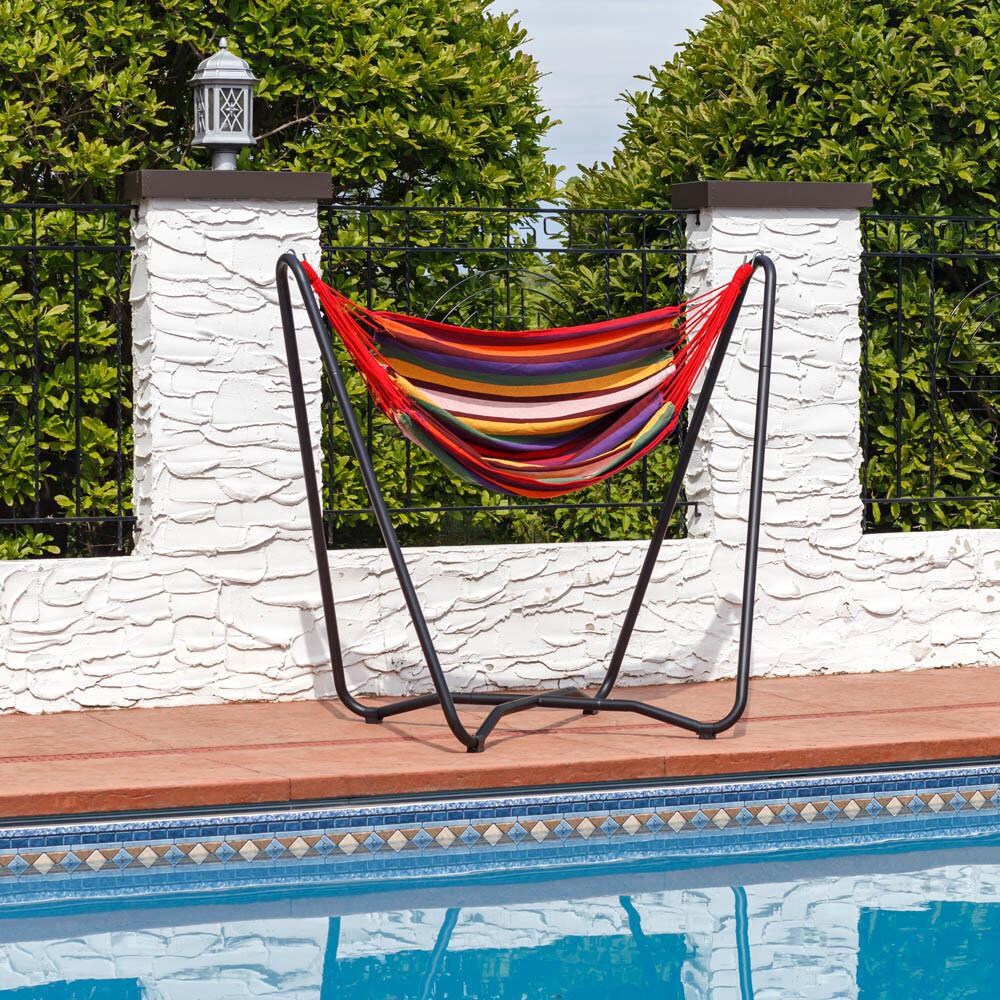 Ultimate Patio Hanging Hammock Chair Swing w/ 2-Point Space-Saving Stand - Sunset - Lifestyle thumbnail