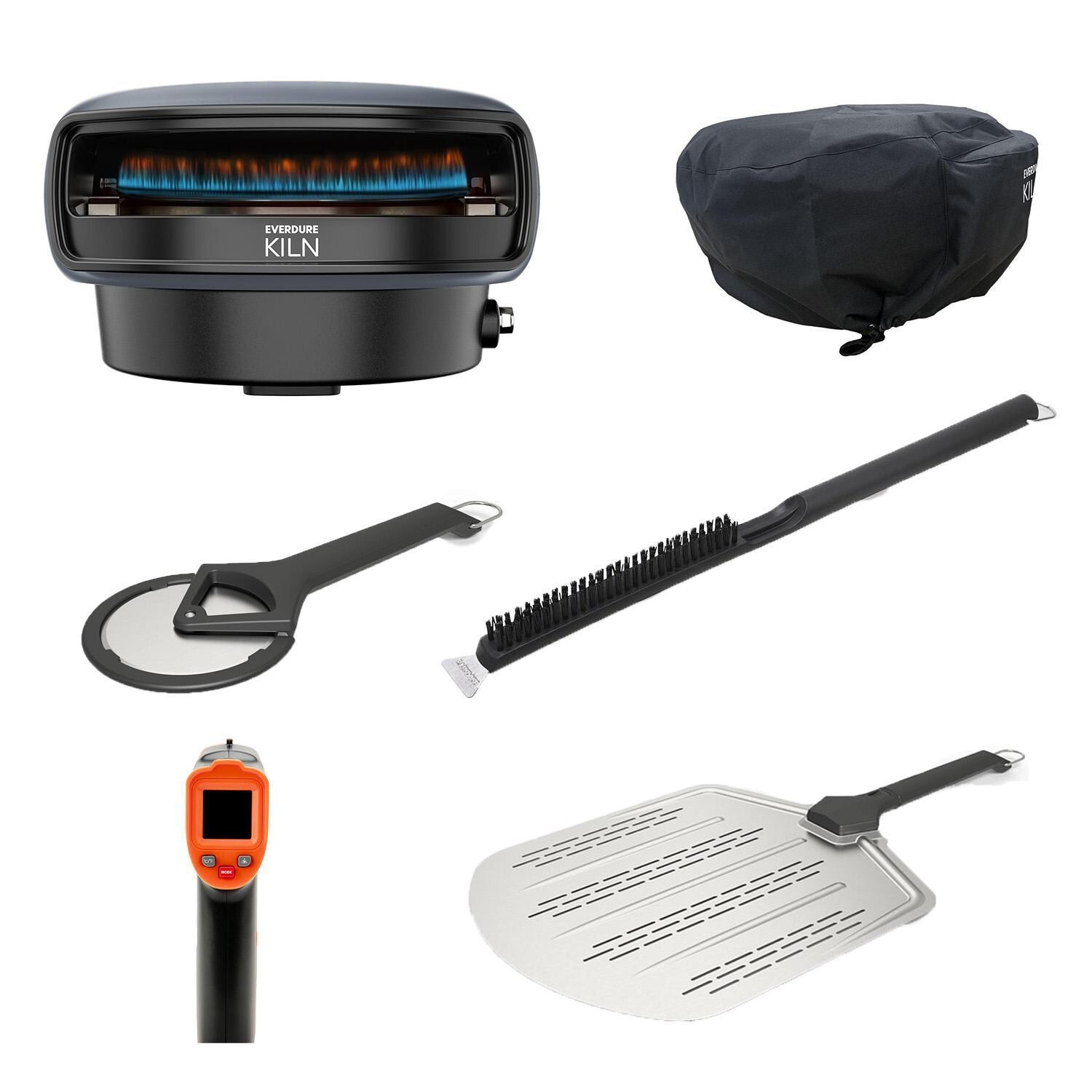 Everdure EKILN1GUS Kiln 1 Burner Pizza Oven - PIZZA LOVER Bundle  - Graphite - White Background thumbnail