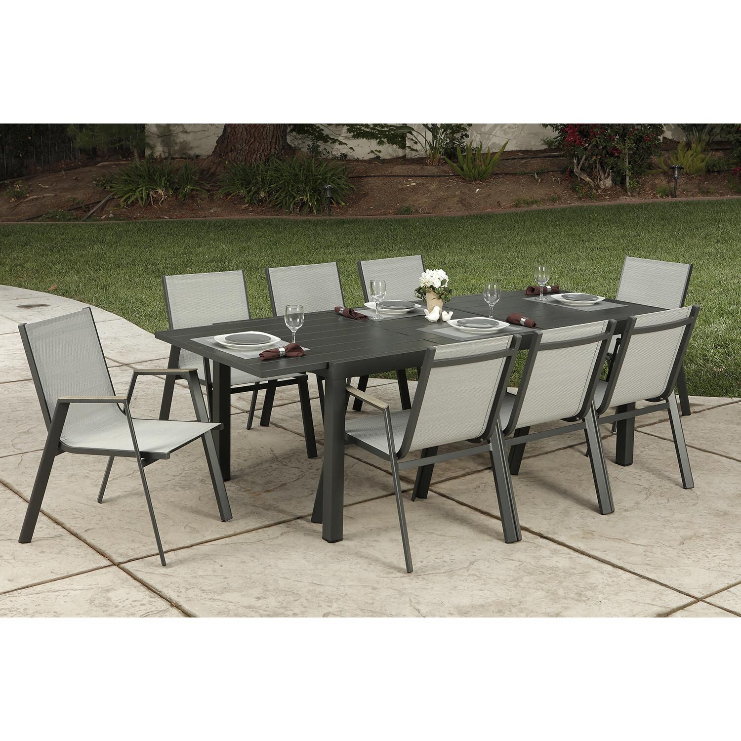 Lakeview Outdoor Designs Amite 9 Piece Aluminum Patio Dining Set - Lifestyle thumbnail