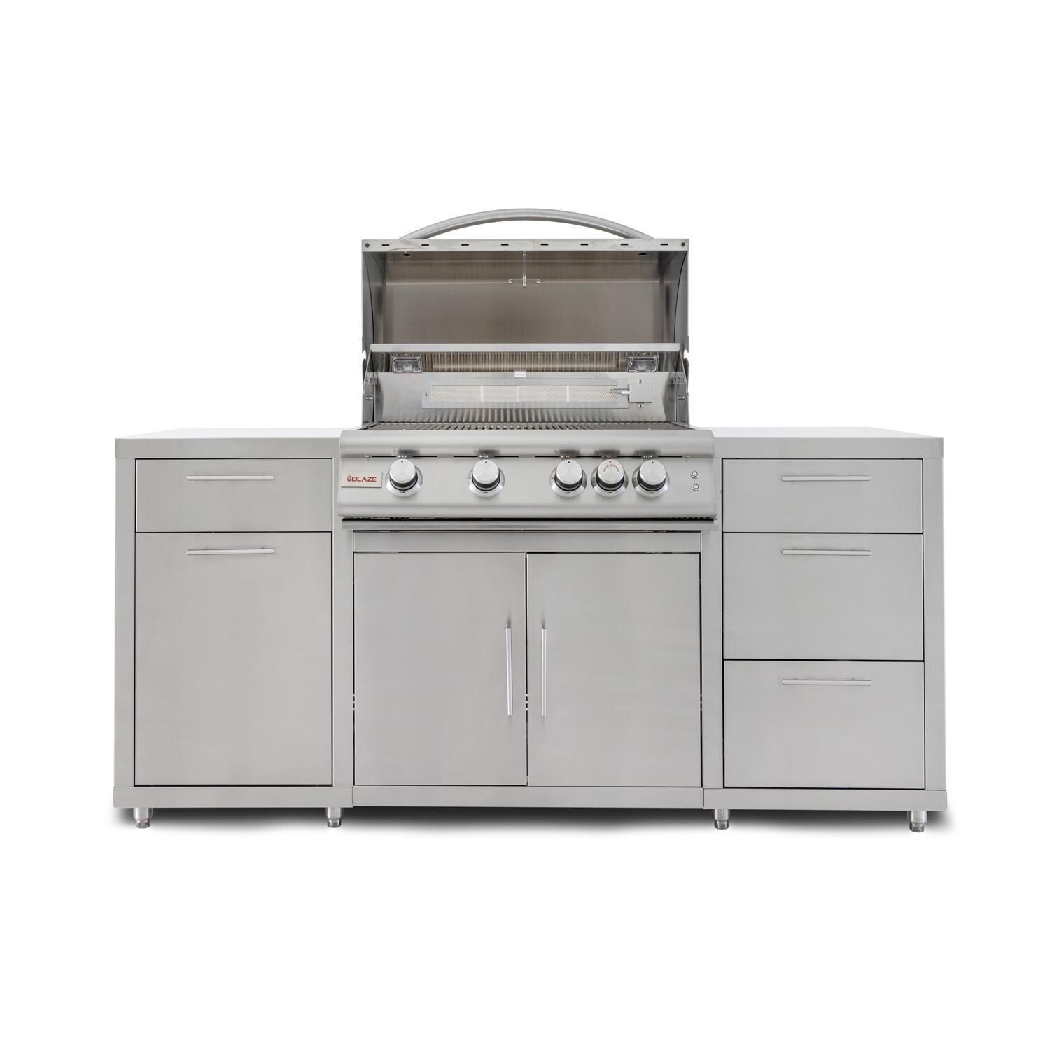 Blaze 32-in Natural Gas Grill Center - Hood Open - White Background thumbnail