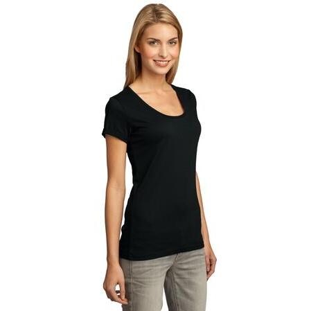 District Threads Ladies Deep Scoop T-Shirt 4XL - Black