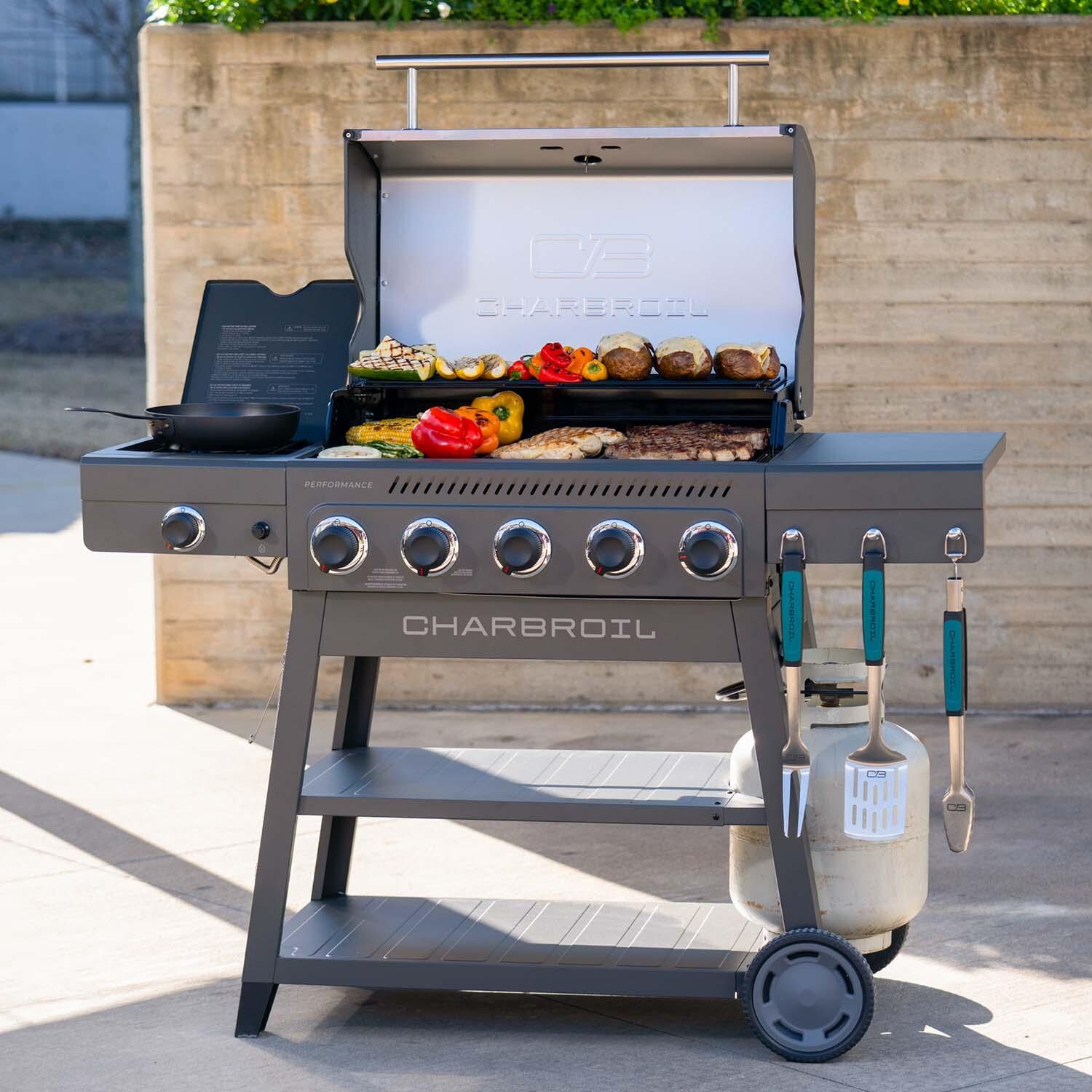 Charbroil 463463425 5-Burner Propane Grill Cart - Grey & Stainless - Lifestyle thumbnail