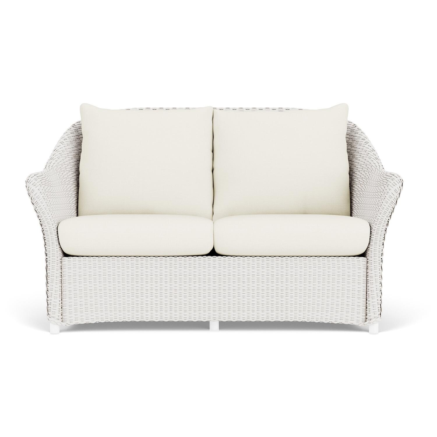 Weekend Retreat Lloyd Loom Loveseat in White/Sailcloth Salt by Lloyd Flanders