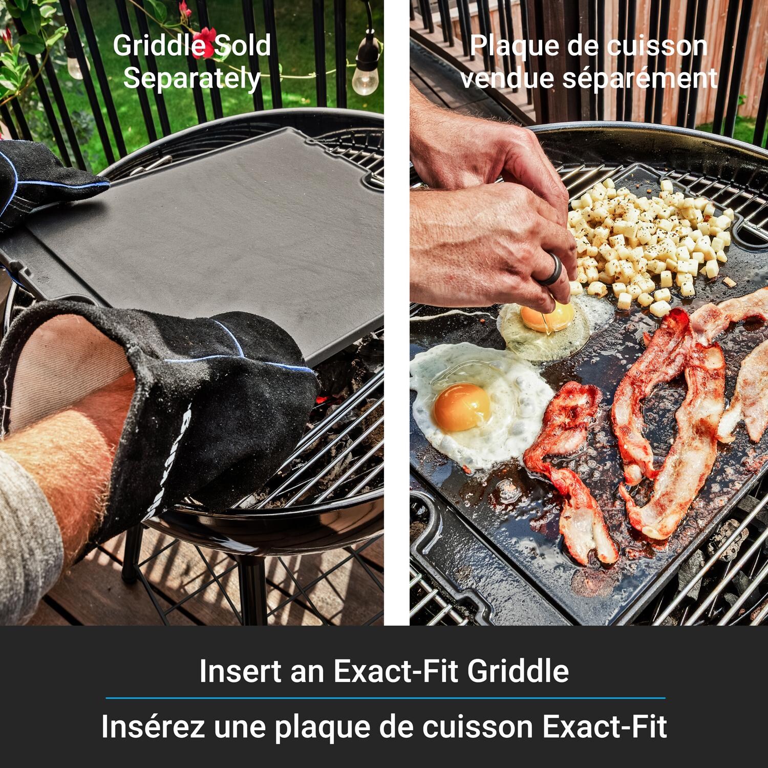 Broil King 401110B Kettle 22 1/2-in Crown Charcoal Grill - Black - Exact-Fit Griddle - Detail thumbnail