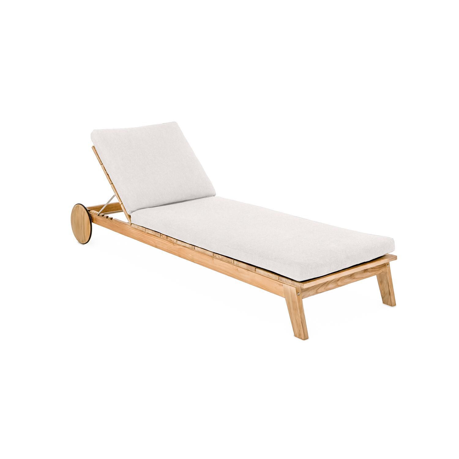 Teak + Table Capri Chaise Lounge in Natural - White Background thumbnail