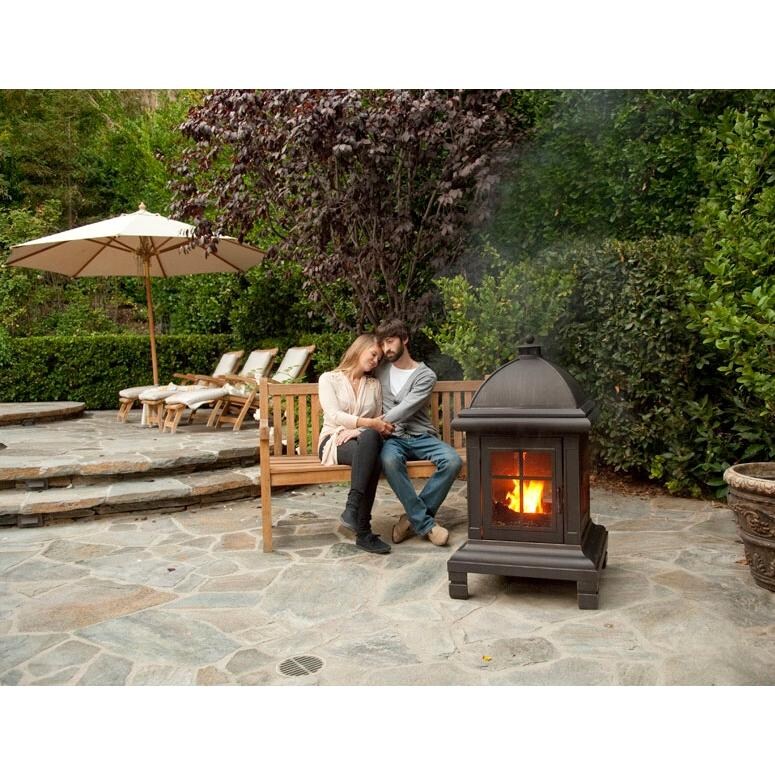 Alpine Flame 25-Inch Bronze Pagoda Wood Burning Fire Pit ...