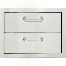 BBQGuys Kingston Series 20-Inch Stainless Steel Double Access Drawer