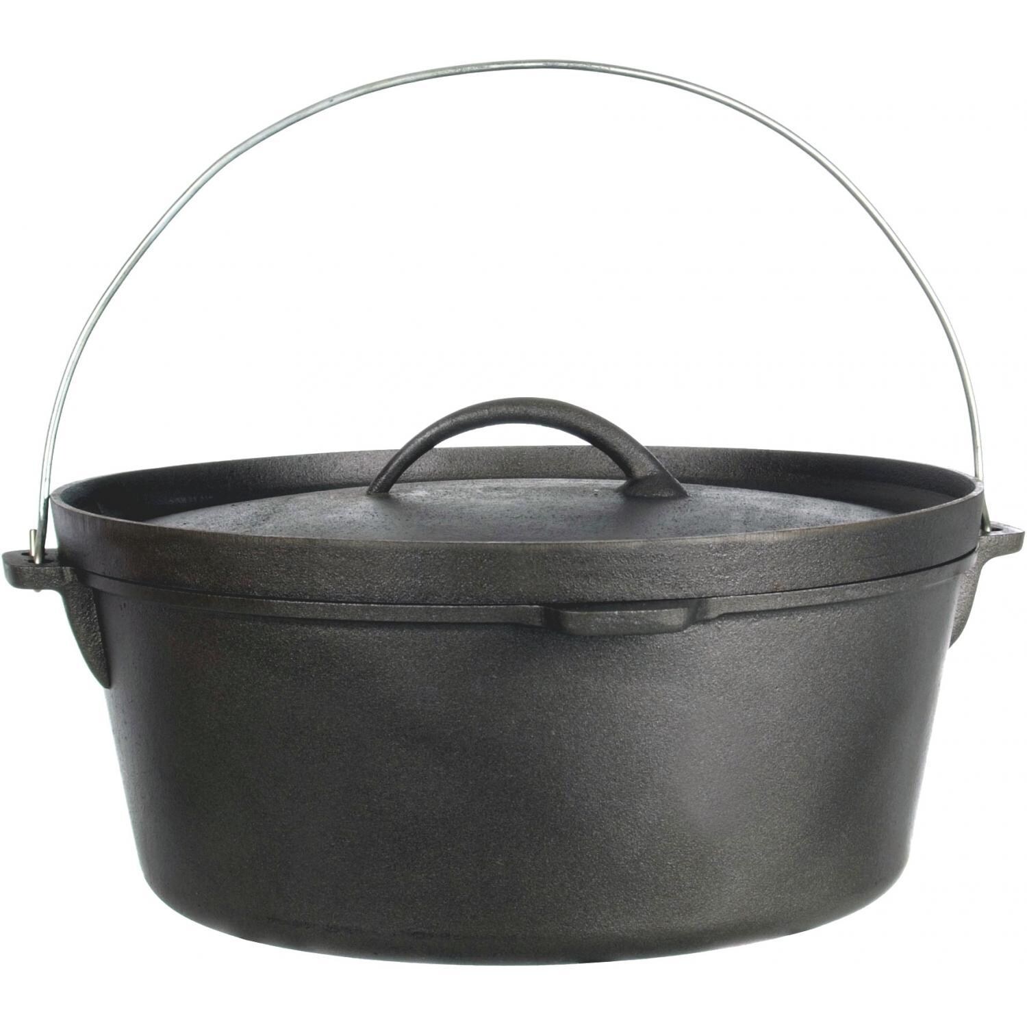 Cajun Classic 12-Quart Seasoned Cast Iron Camp Pot - GL10476S