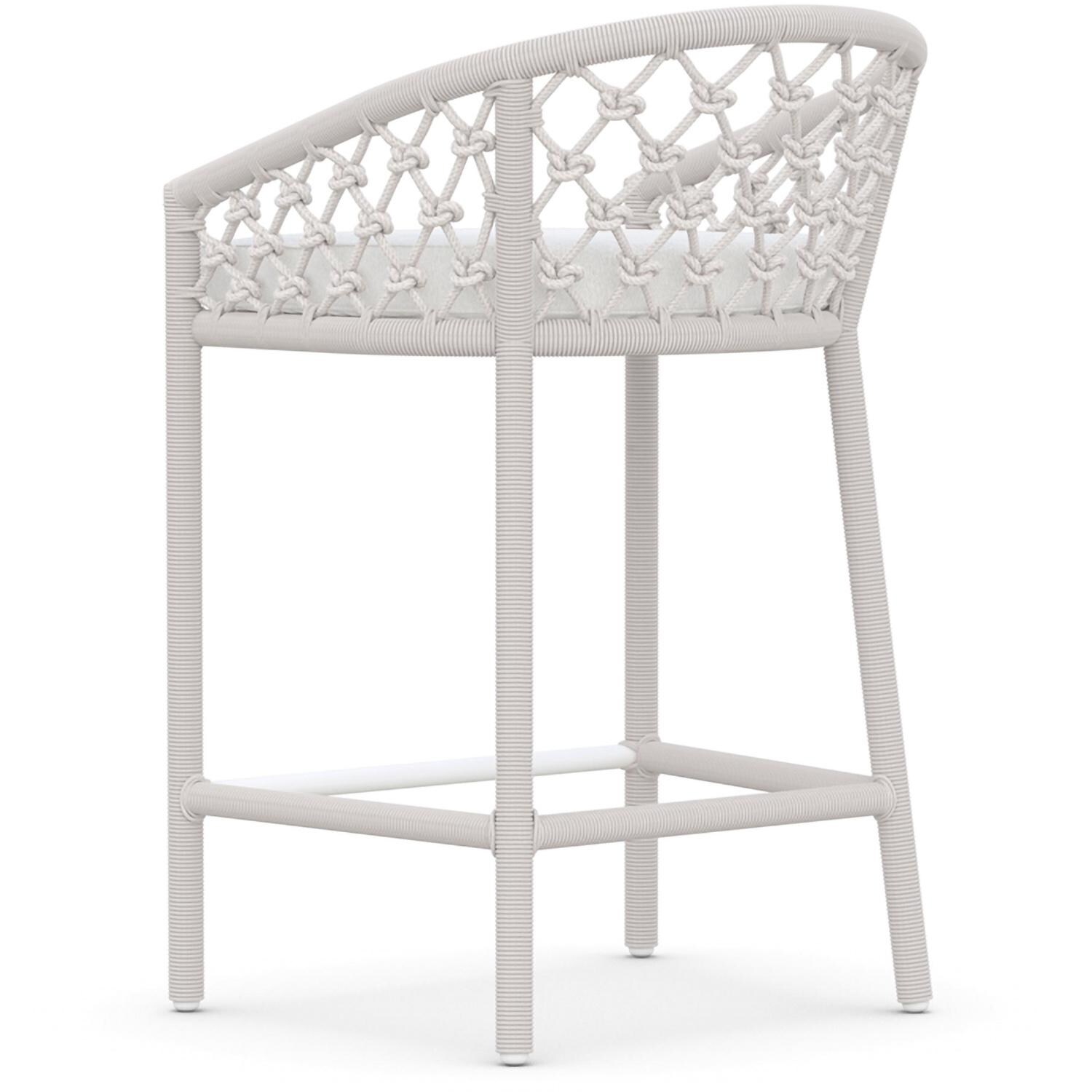 Azzurro Living Amelia Woven Rope Counter Stool in Sand/Cloud - Back - White Background thumbnail