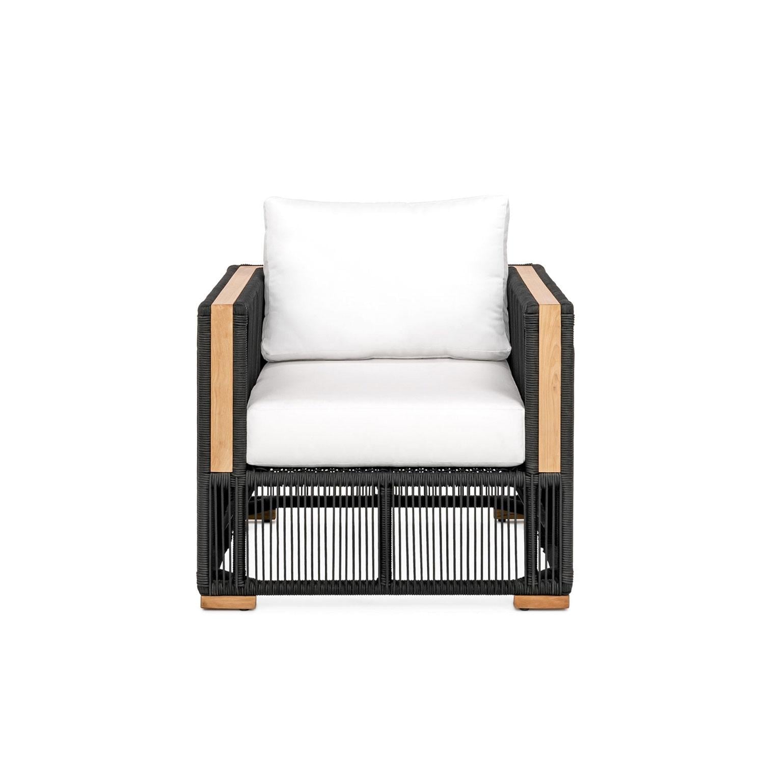Pelican View Woven Rope Club Chair in Black/Natural by Lakeview Outdoor Designs
