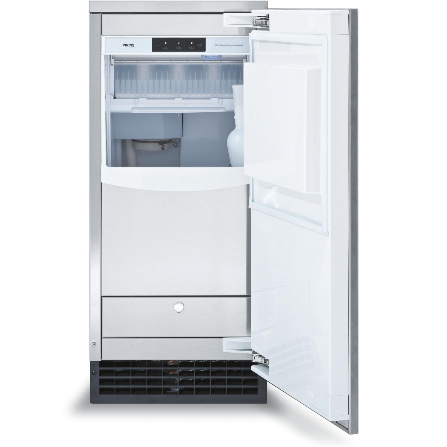 Viking Professional 80 Lb. 15-Inch Outdoor Rated Nugget Ice Machine With Drain Pump - Custom Panel Ready - FPNI515