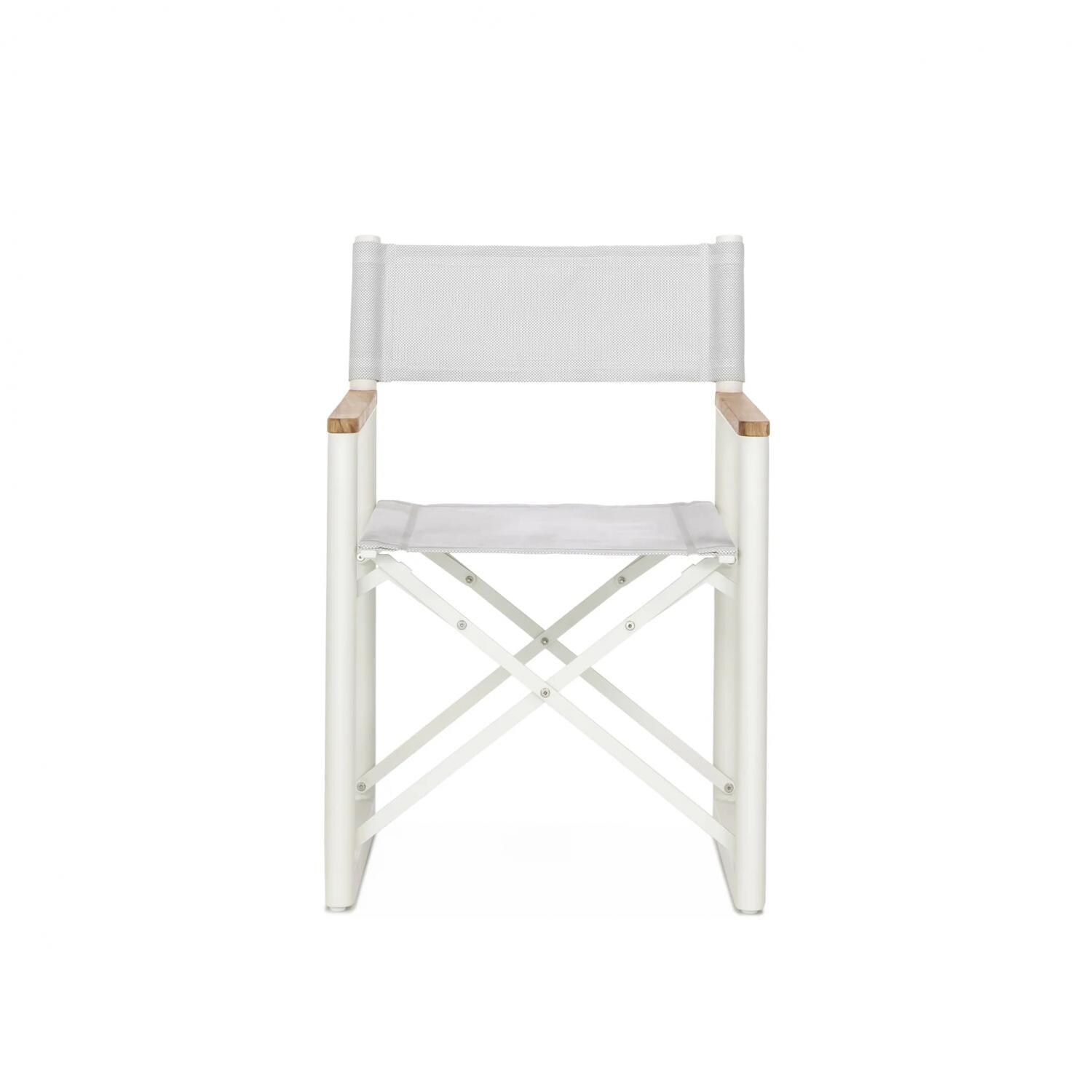 Teak + Table Barbados Director Chair in White - Front - White Background thumbnail
