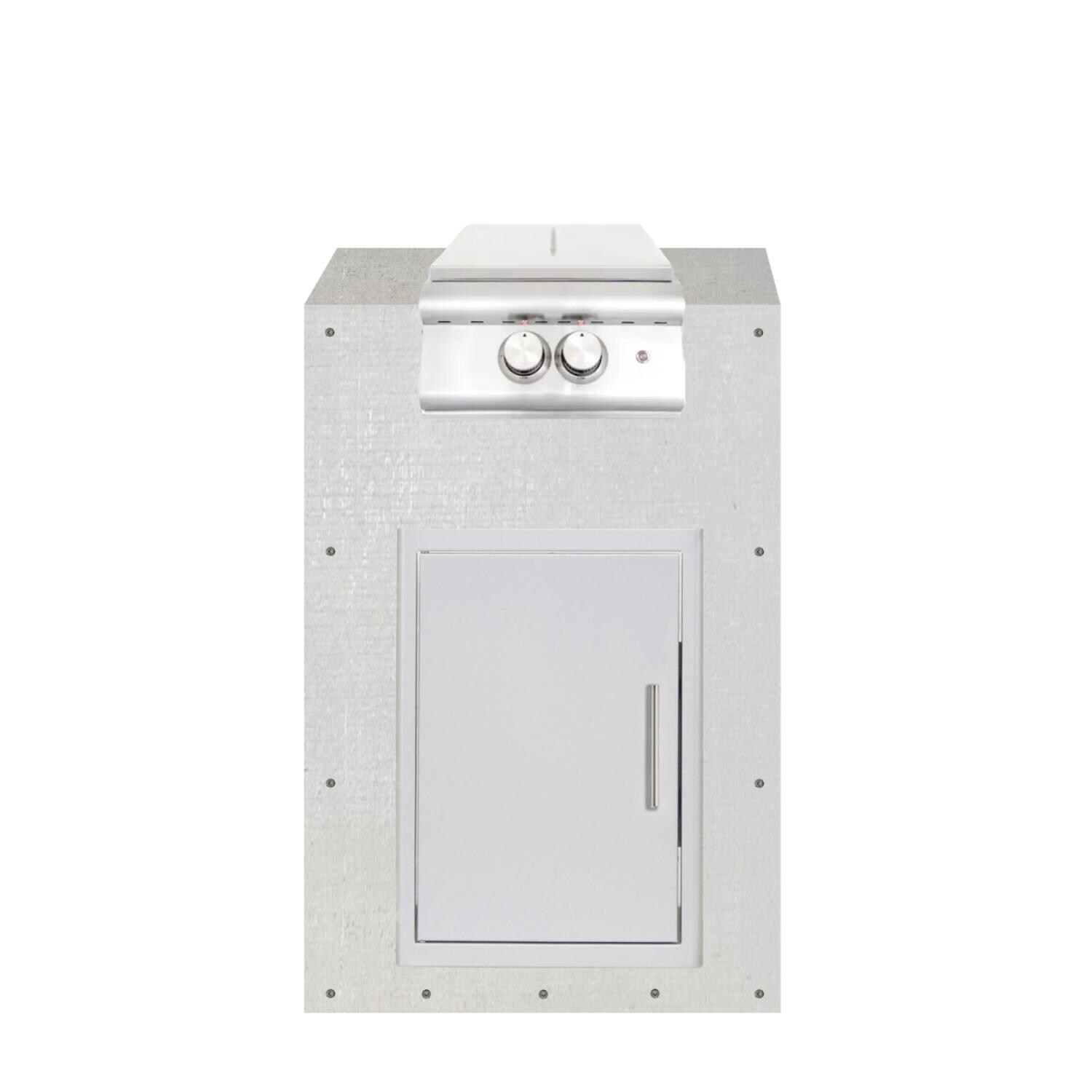 BBQGuys Signature 24-Inch Ready for Finish Outdoor Kitchen Module w/ Blaze LTE Propane Power Burner & Single Access Door