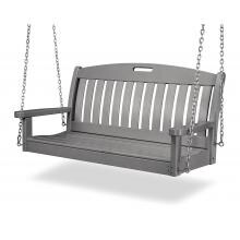 Nautical Slate Gray Recycled Plastic Wood 48 Inch Patio Swing By POLYWOOD