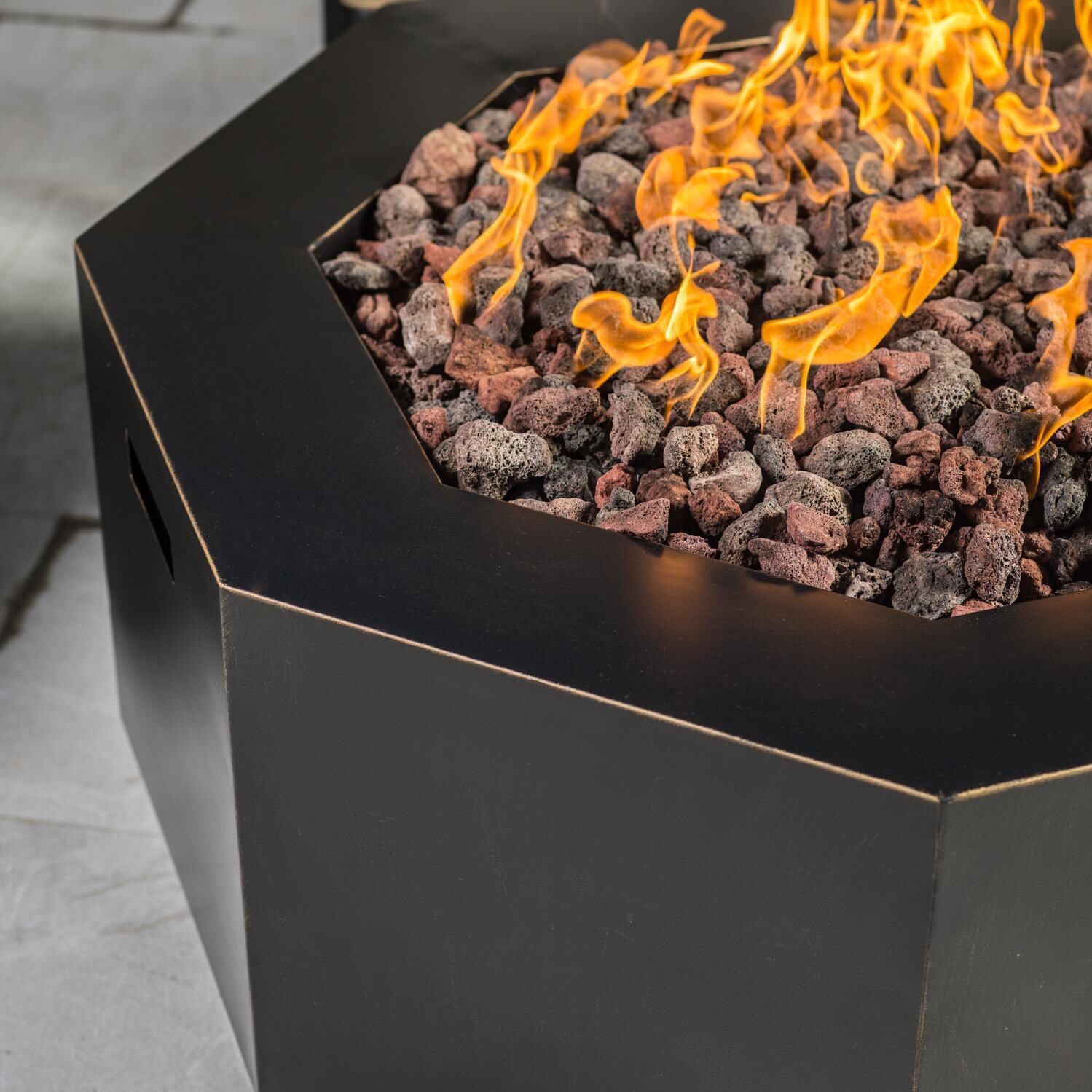 Lakeview Outdoor Designs 42-Inch Octagonal Natural Gas Fire Pit - Oil Rubbed Bronze - Lifestyle thumbnail