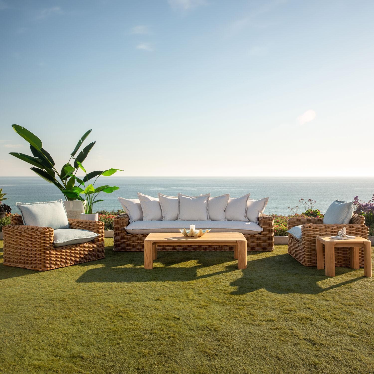 Playa 5 Pc Resin Wicker Seating Set By Sunset West - Patio - Lifestyle thumbnail