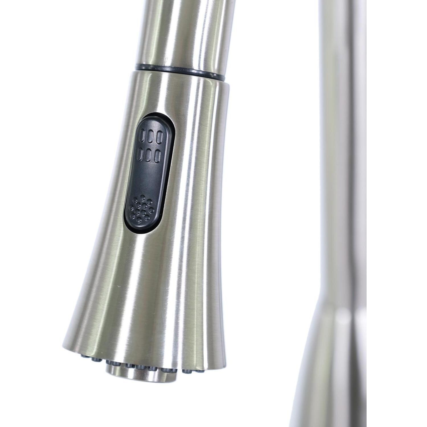 BBQGuys Signature - BBQ-N88402-BN - Single Handle Pull-Out Gooseneck Faucet - Pull-Out Nozzle thumbnail