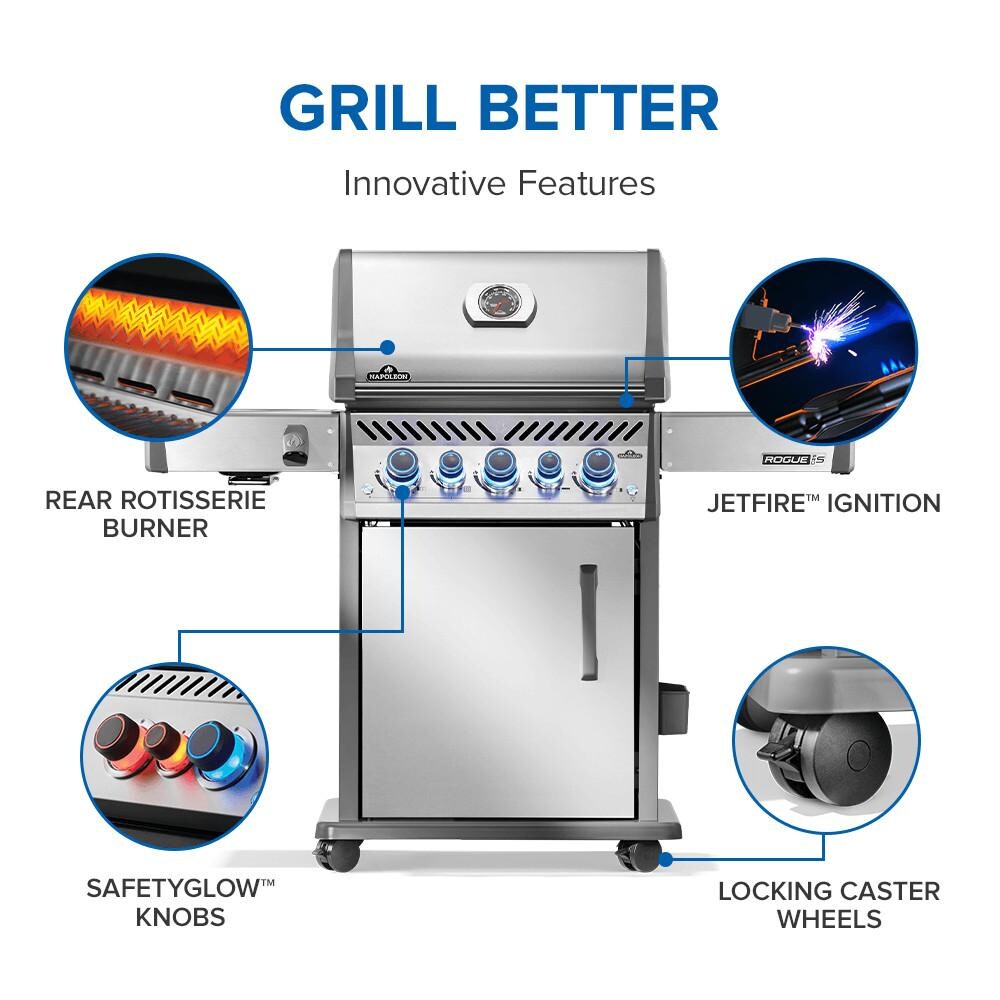 Napoleon RPS425RSIBPSS-2 Rogue PRO-S 425 Natural Gas Grill w/ Infrared Side & Rear Burners - Stainless Steel - Features - Detail thumbnail