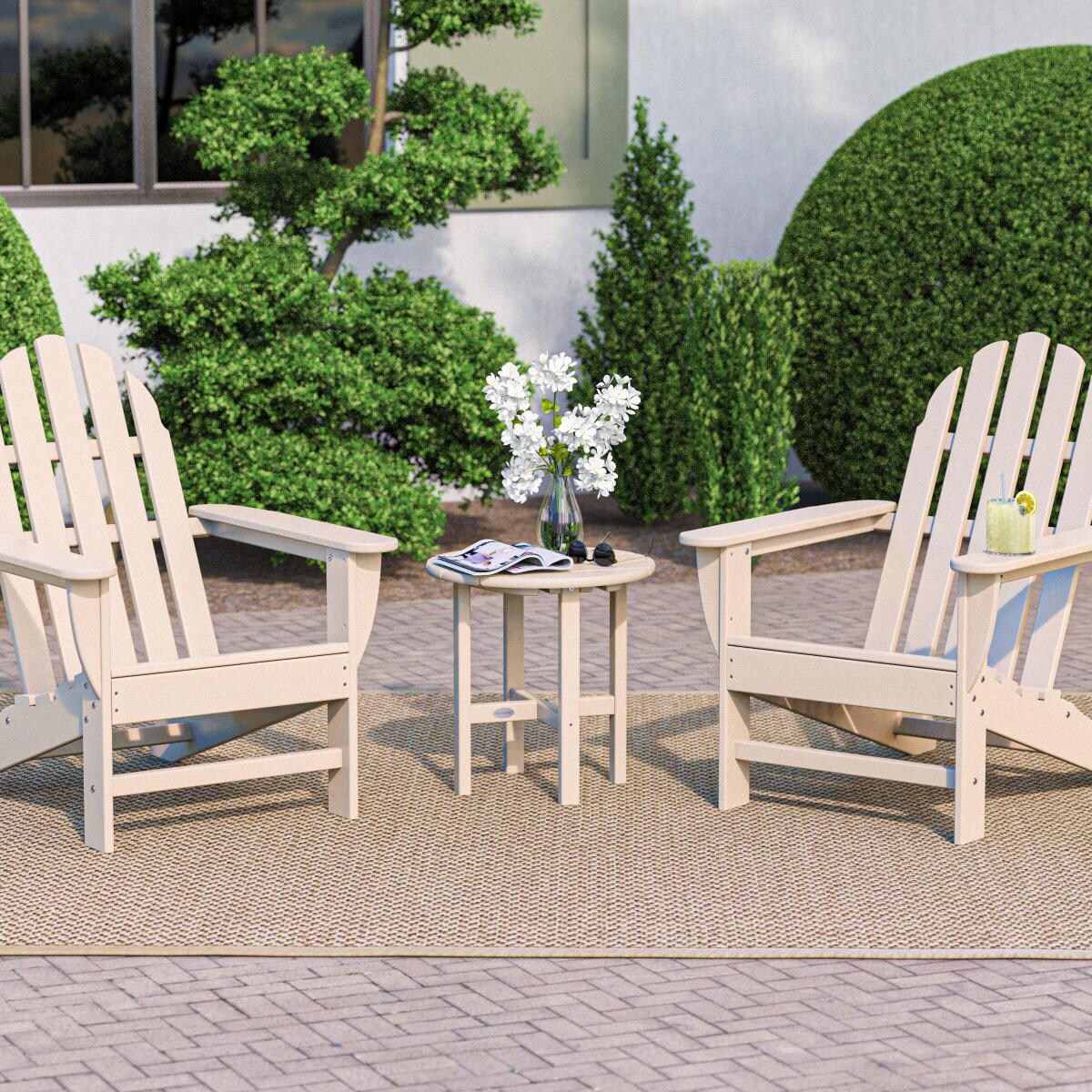 POLYWOOD Classic Adirondack 3Piece Set Sand PWS4171SA BBQGuys