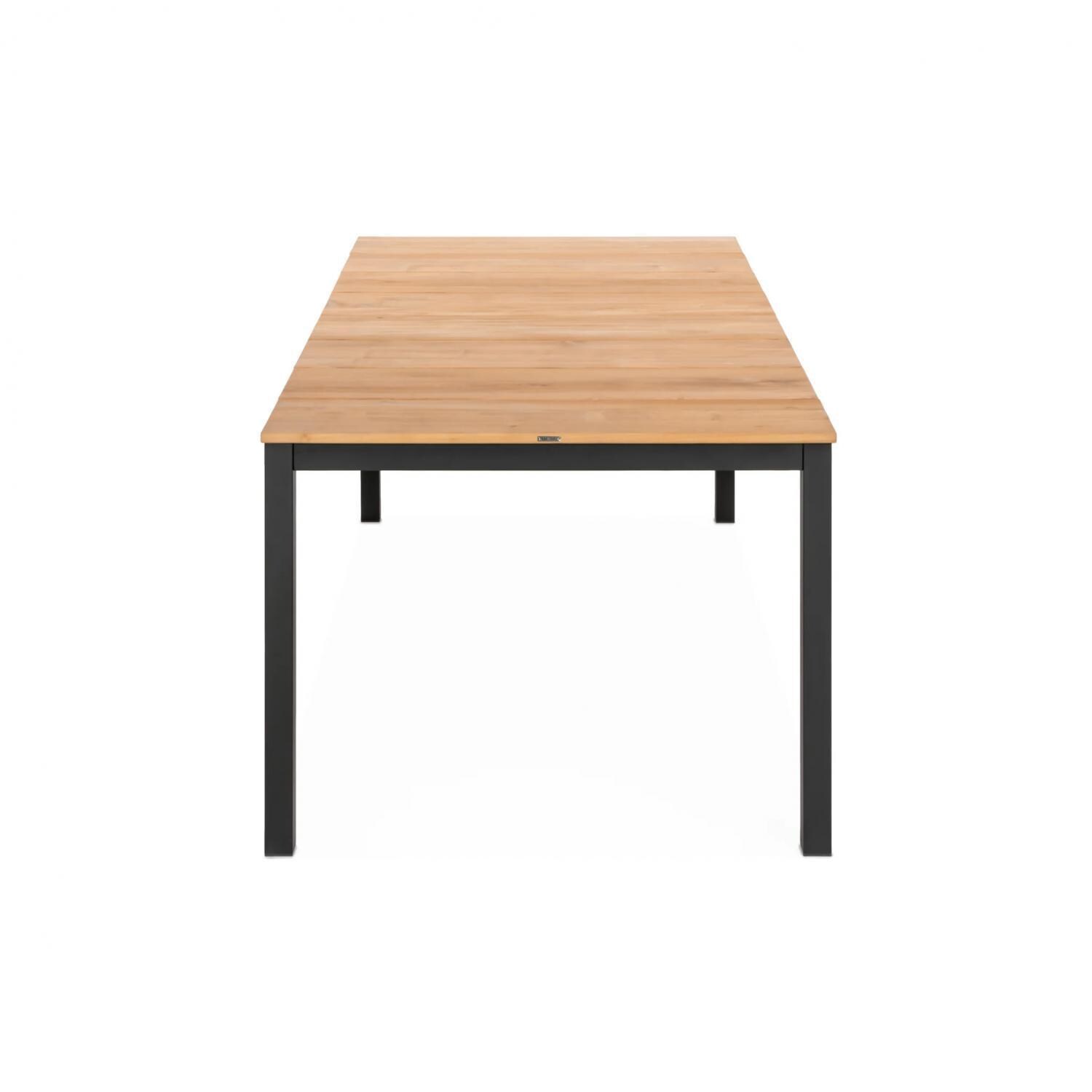 Teak + Table Barbados 78 Inch Rectangular Dining Table in Asteroid - Side - White Background thumbnail