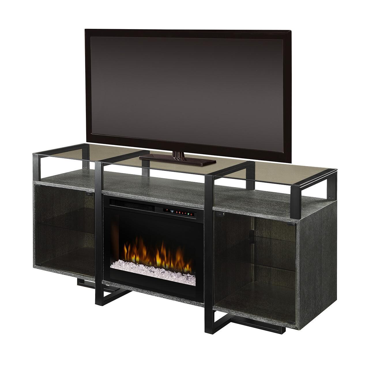 Dimplex - GDS26G8-1831RC - Multi-Fire XHD Milo - 68-Inch Electric Fireplace Media Console - Acrylic Ice Embers - Rift Grey thumbnail