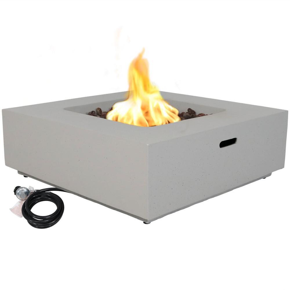 Ultimate Patio 34-Inch Square Propane Gas Fire Pit - Flames thumbnail