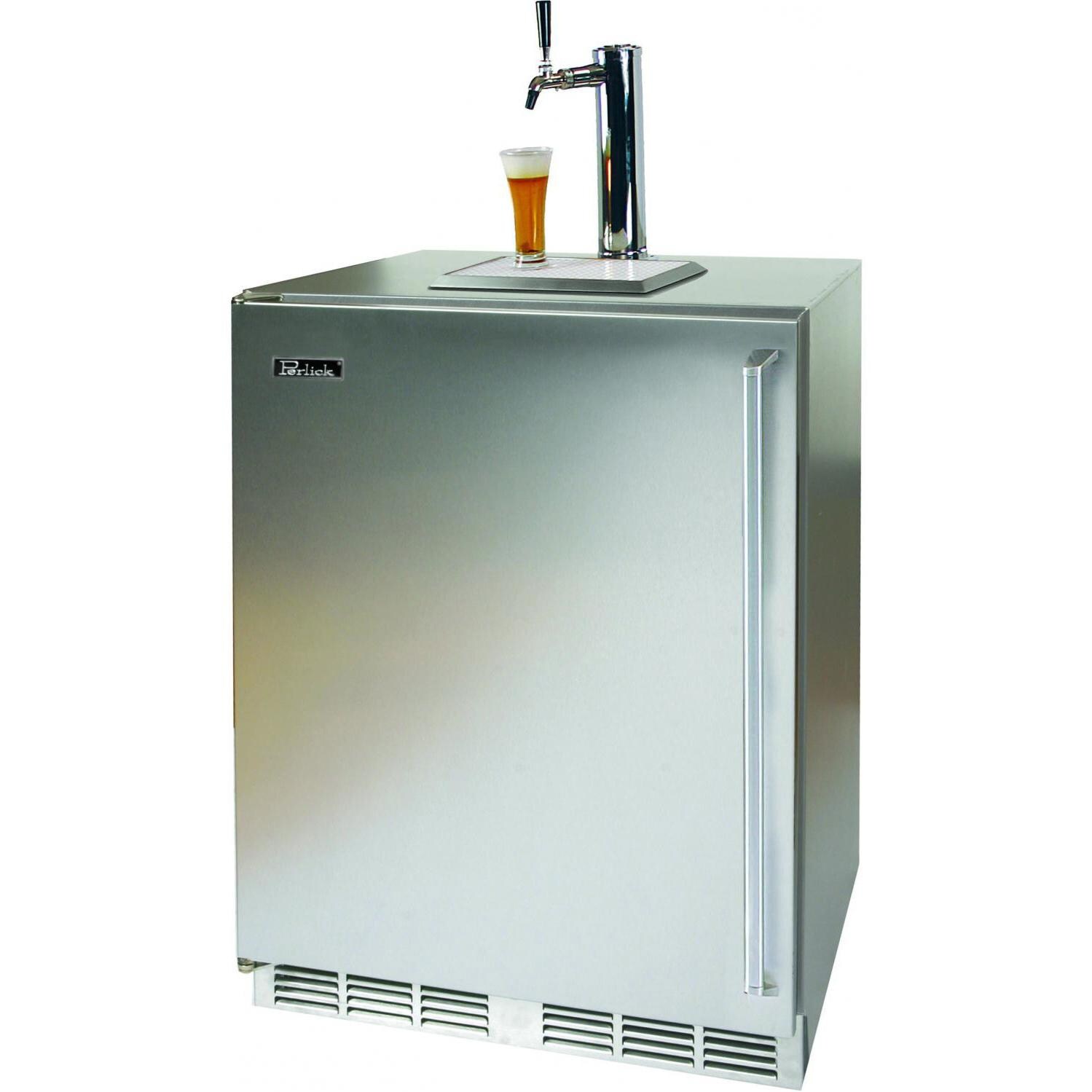 Perlick Signature Series 24Inch 5.2 Cu. Ft. Left Hinge Outdoor Rated Single Tap Beer Dispenser