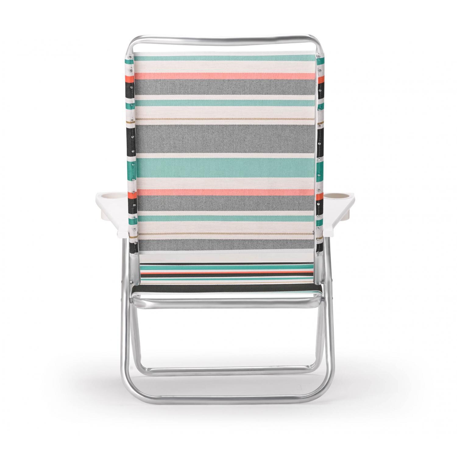 Light N Easy High Boy Folding Aluminum Beach Chair With Cupholders By Telescope Casual - Back View (Shown in Vintage - Not Available) thumbnail