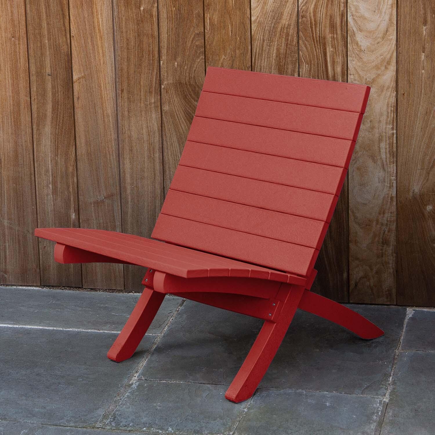 Hazel Cove Recycled Plastic Folding & Stacking Dining Side Chair in Boathouse Red by Lakeview Outdoor Designs