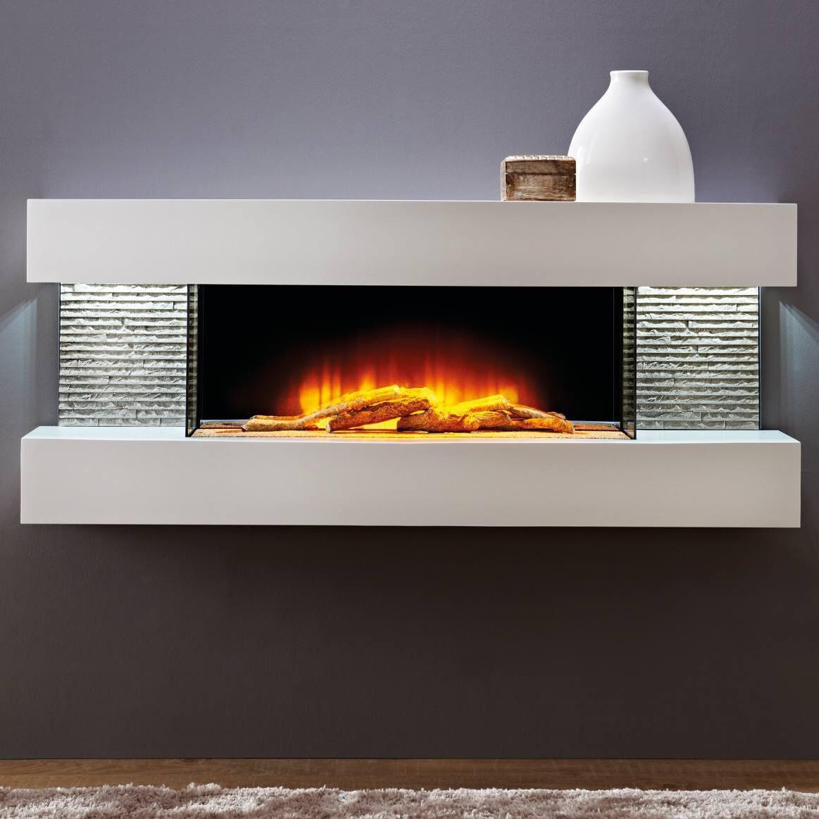 Evolution Fires FWVPW Vegas Petite 48Inch Wall Mount Electric Fireplace White BBQGuys Evolution Fires FWVPW Vegas Petite 48Inch Wall Mount Electric Fireplace White BBQGuys