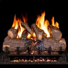 Peterson Real Fyre 24-Inch Charred Oak Gas Log Set With Vented Propane ANSI Certified G31 Triple-Tier Burner - Electronic Variable Remote