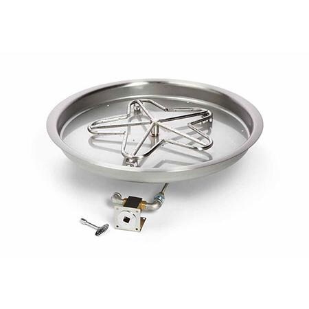 HPC 19-Inch Round Bowl Pan Propane Gas Penta Burner Insert - Match Light Ignition