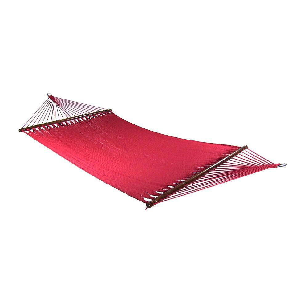 Ultimate Patio Soft-Spun Woven Rope Double Hammock - Red