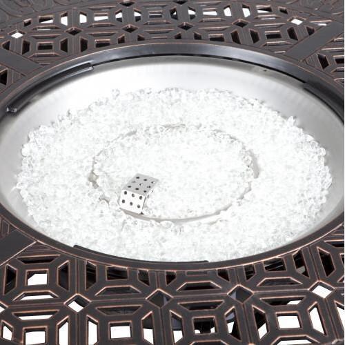 Ultimate Patio Cabin Parc 50,000 BTU Propane Round Fire Pit Table - Cast Aluminum - 62262 - Included Clear Fire Glass thumbnail