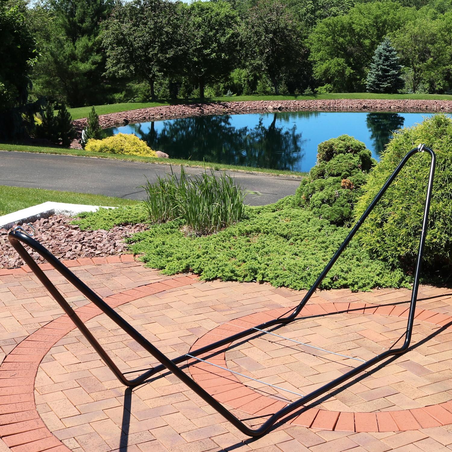 Ultimate Patio Steel Portable Hammock Stand - Black - Lifestyle thumbnail