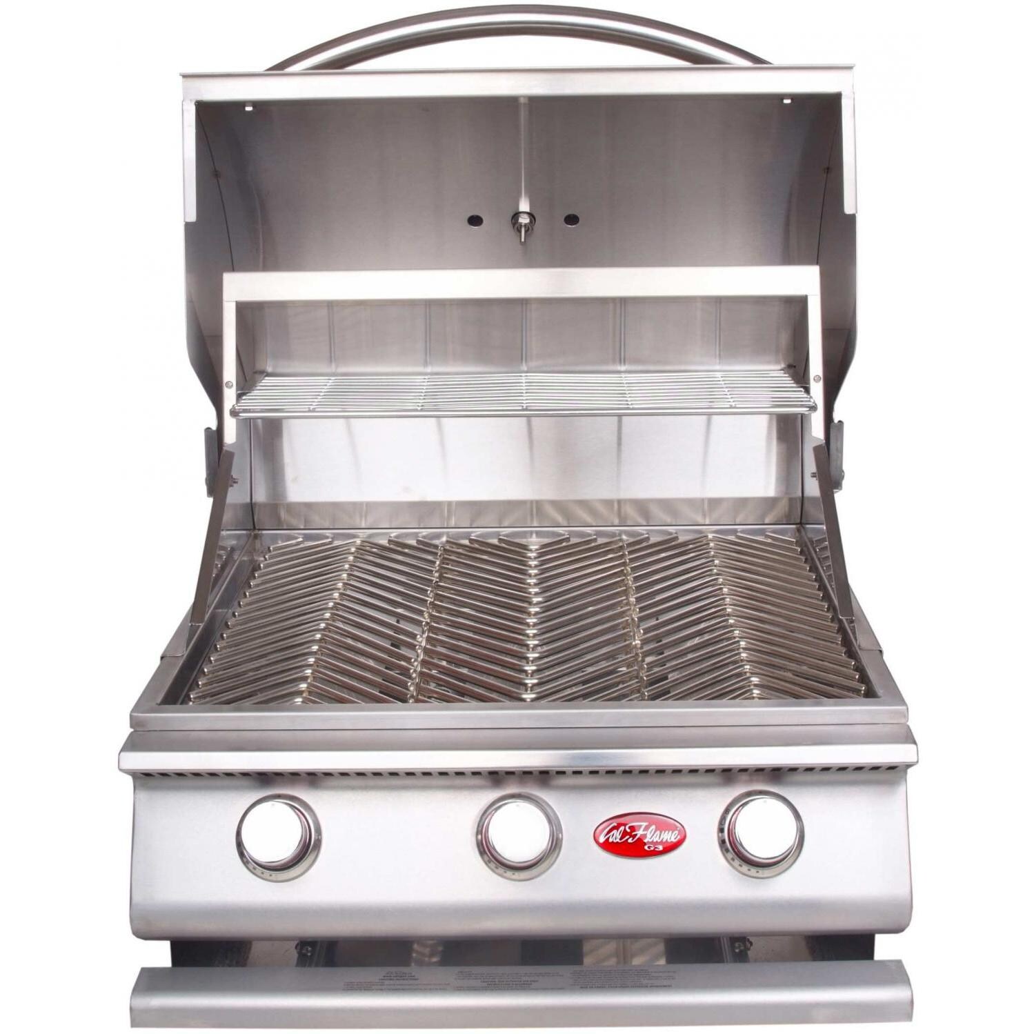 Cal Flame G3 3 Burner Built-In Natural Gas Grill - Front Open View thumbnail