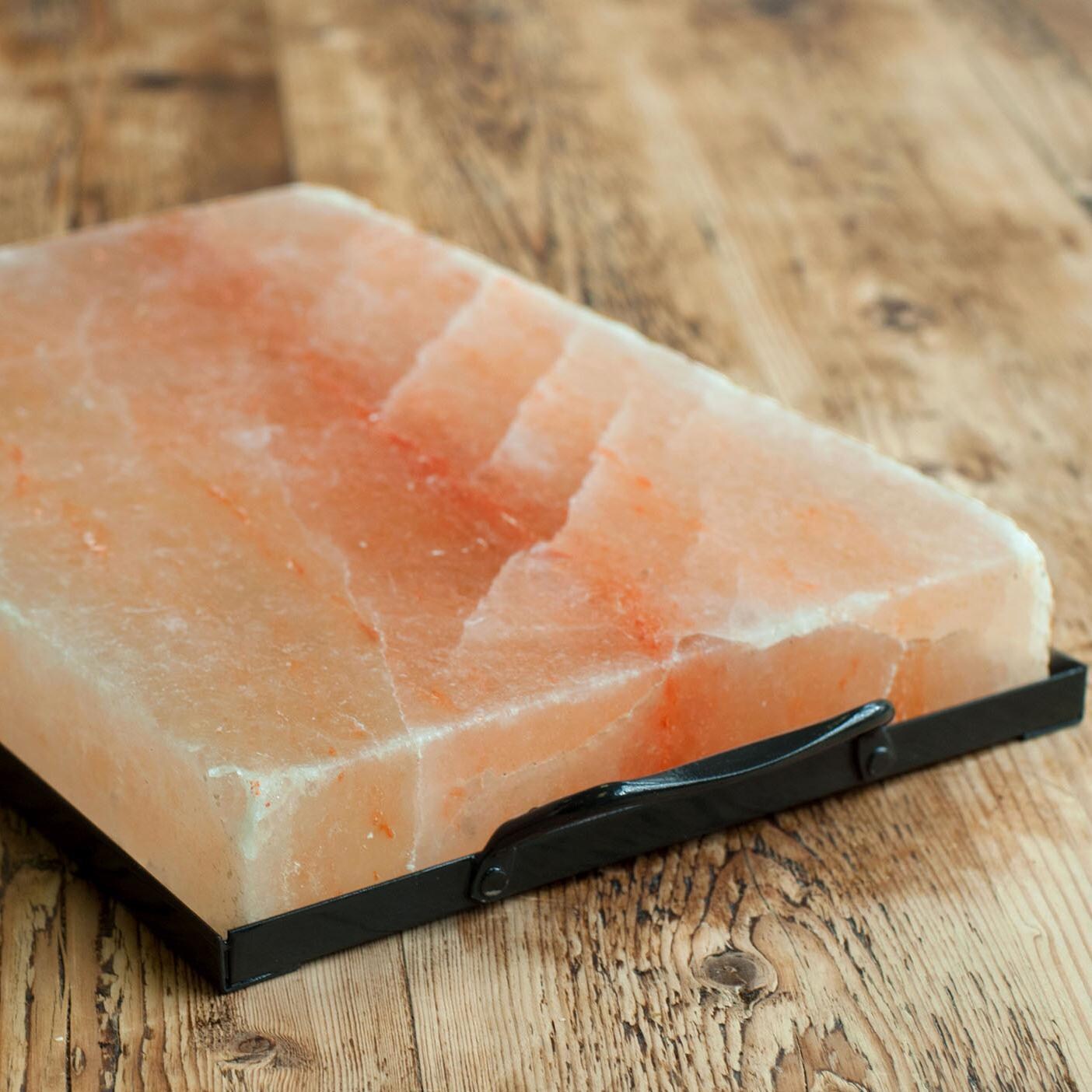 12 X 8-Inch Himalayan Salt Plate & Holder Set