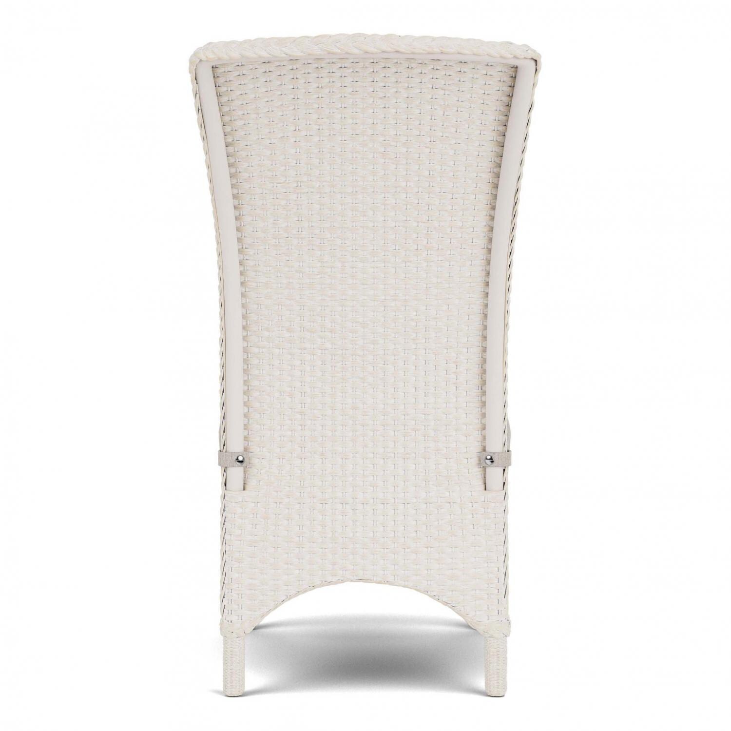 Lloyd Flanders Mandalay Armless Dining Chair in Antique White Finish with Sailcloth Salt Fabric - Back thumbnail
