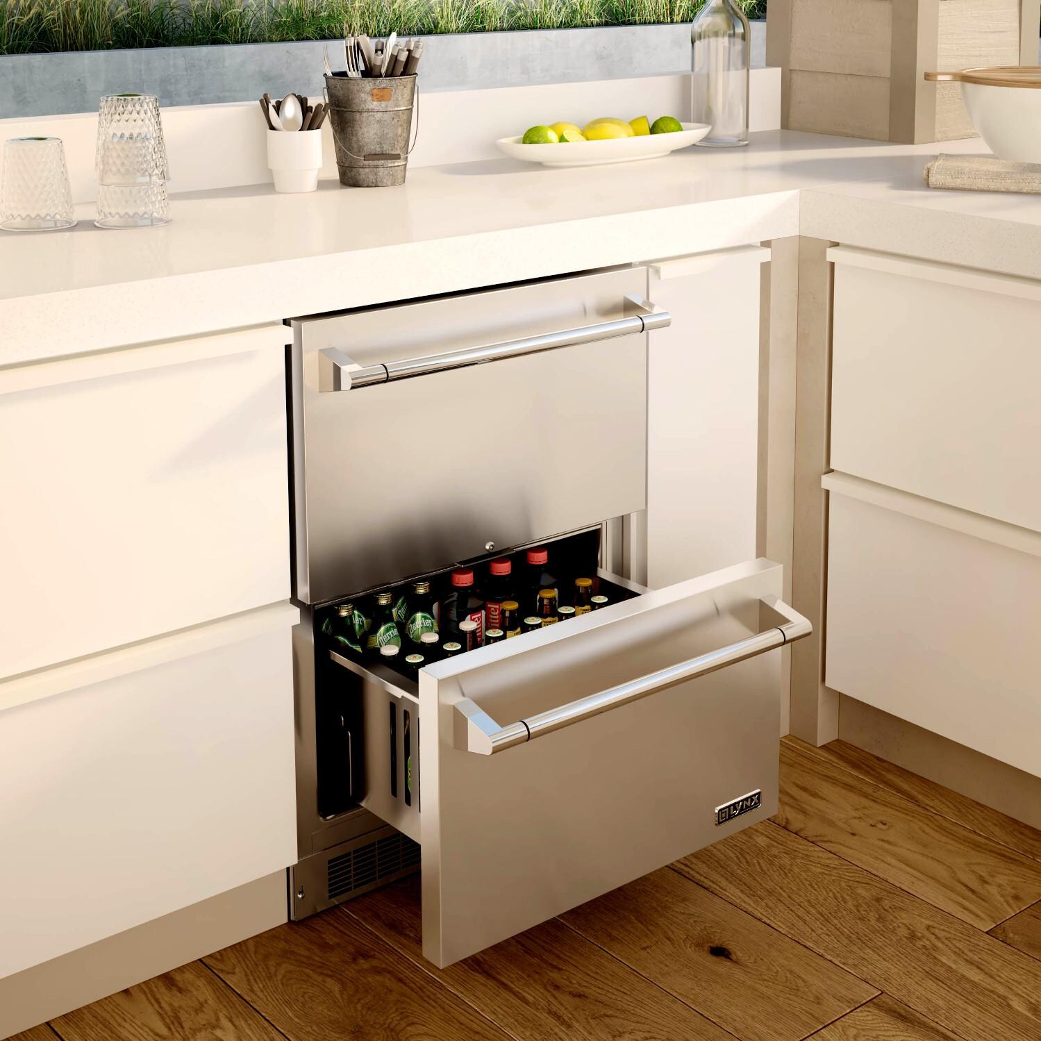Lynx 24 Inch 5 0 Cu Ft Outdoor Rated Double Drawer Refrigerator