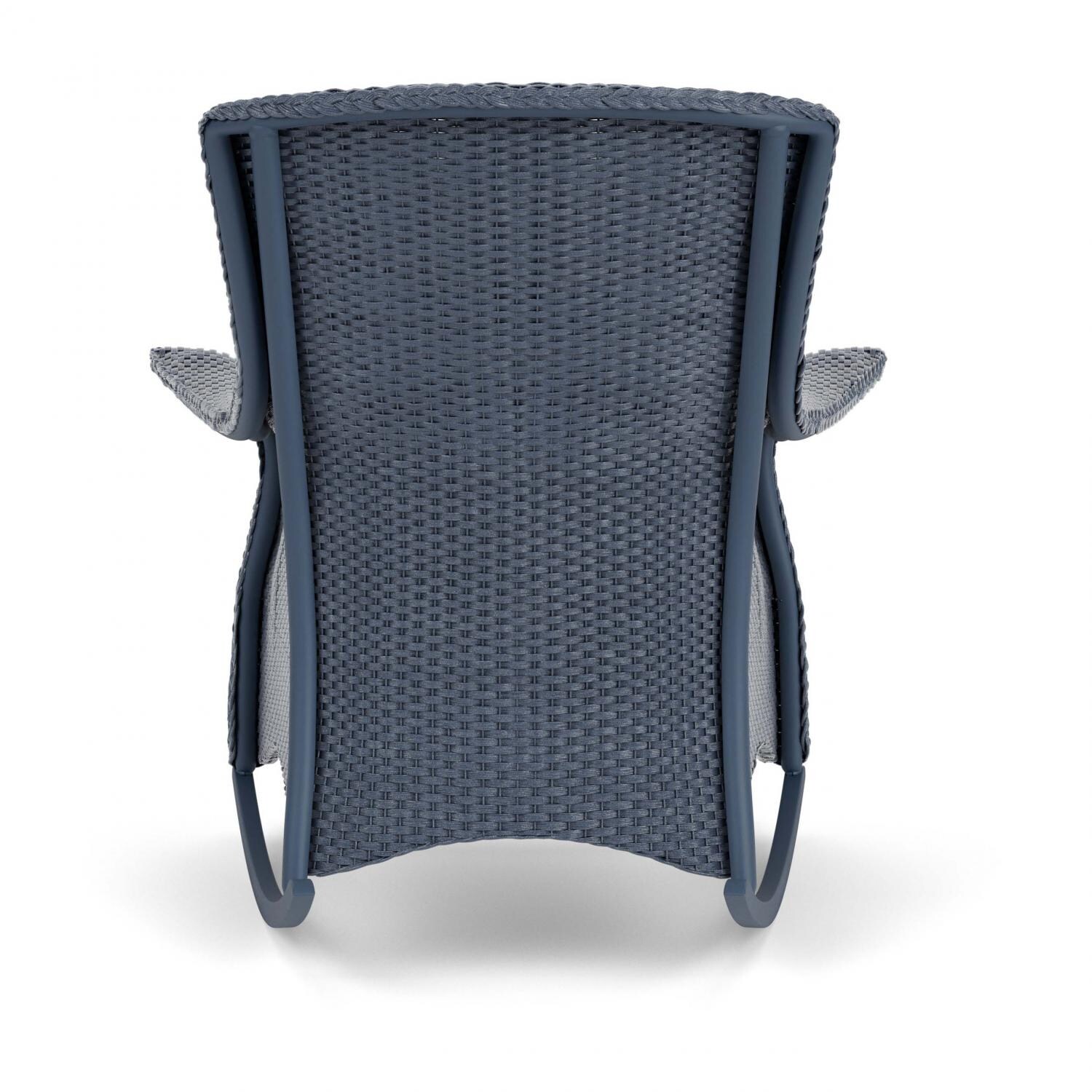 Lloyd Flanders Mandalay Lounge Rocker In Denim Blue Finish With Sailcloth Salt Fabric - Back thumbnail