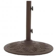 Treasure Garden Art Deco 50 Lb Cast Aluminum Patio Umbrella Base W/ 30 Lb Add-On Weight - Bronze