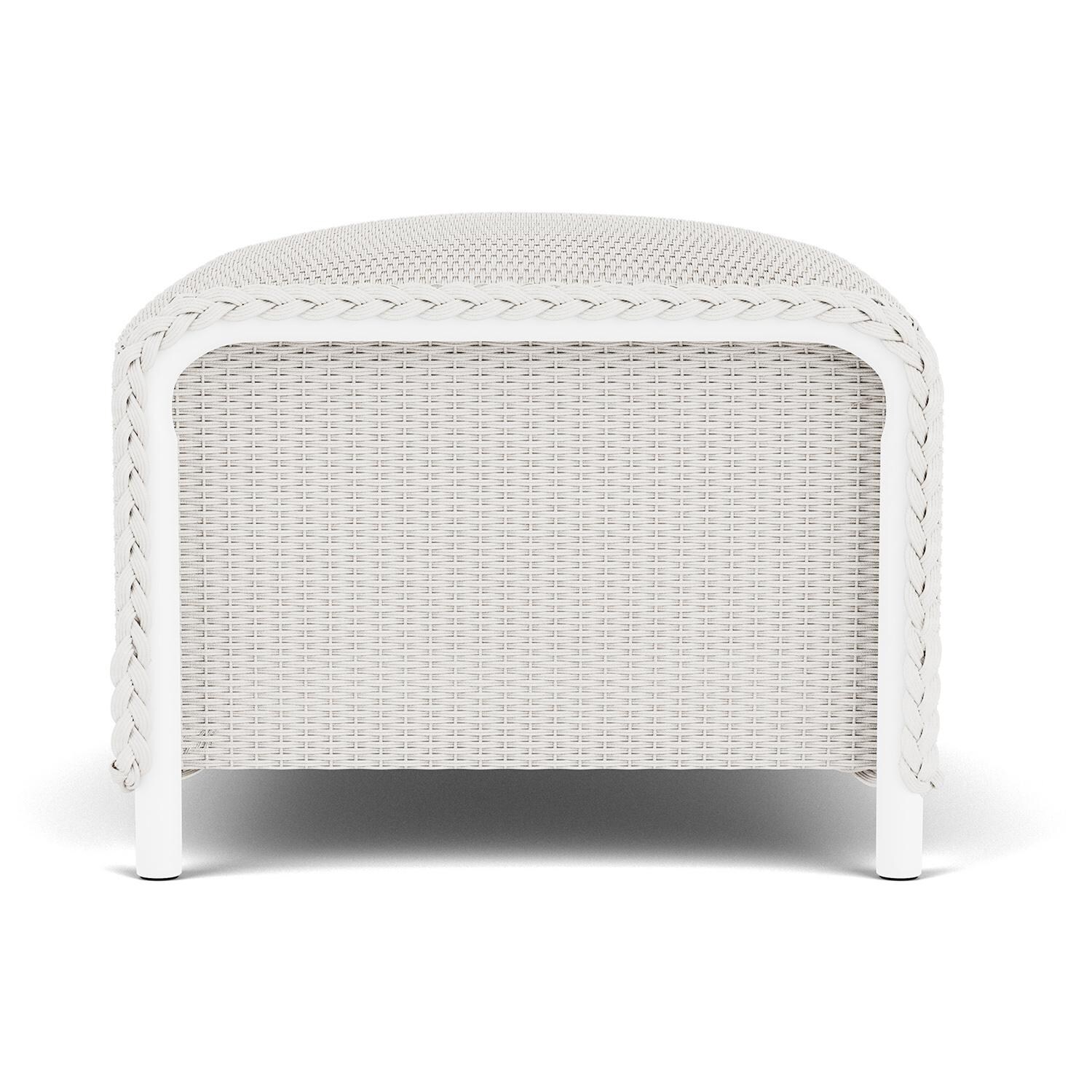 Lloyd Flanders Reflections Ottoman, Padded in White Finish - Side thumbnail