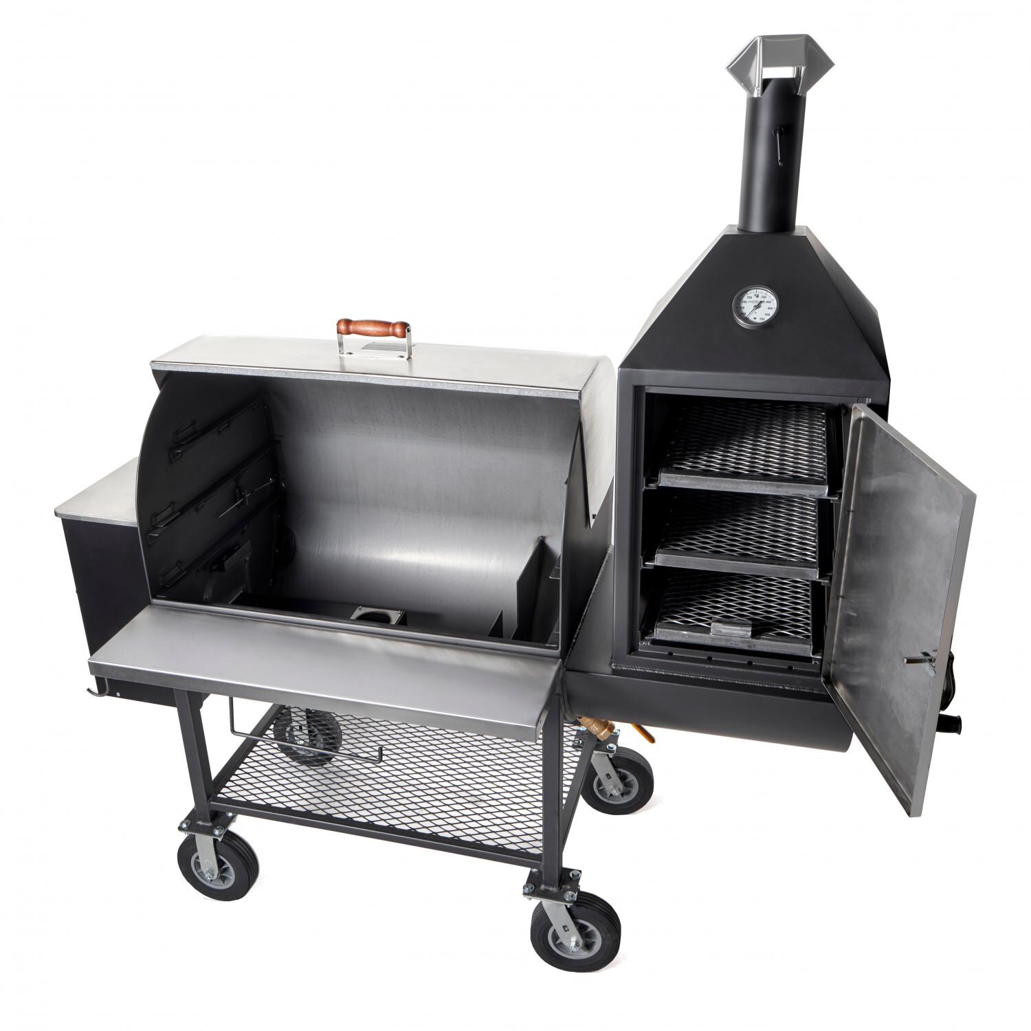 Pitts & Spitts P-MAV2000-US Maverick 2000 Pellet Grill W/ Upright Smoke Box - Burn Pot thumbnail